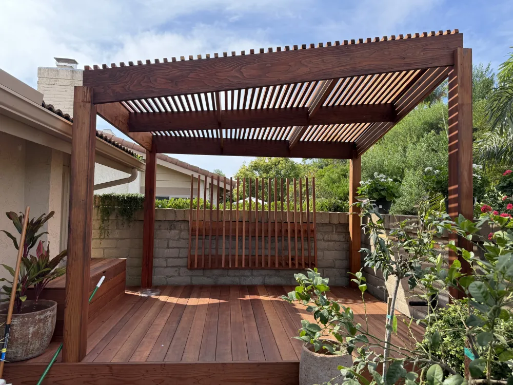 Dora Drive deck, patio cover and hardscape project by Guild Builders