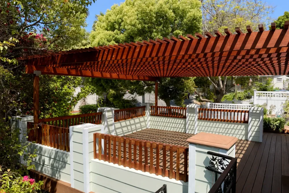 Sea Forest Court deck, patio cover and hardscape project by Guild Builders